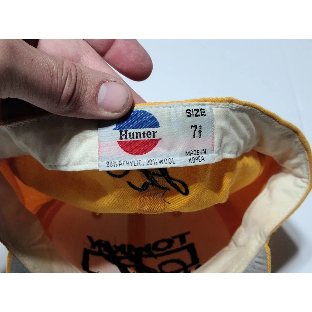Tommy Hilfiger Acrylic Wool Fitted 7 3/8 Hat Spellout Embroidered Script H VTG